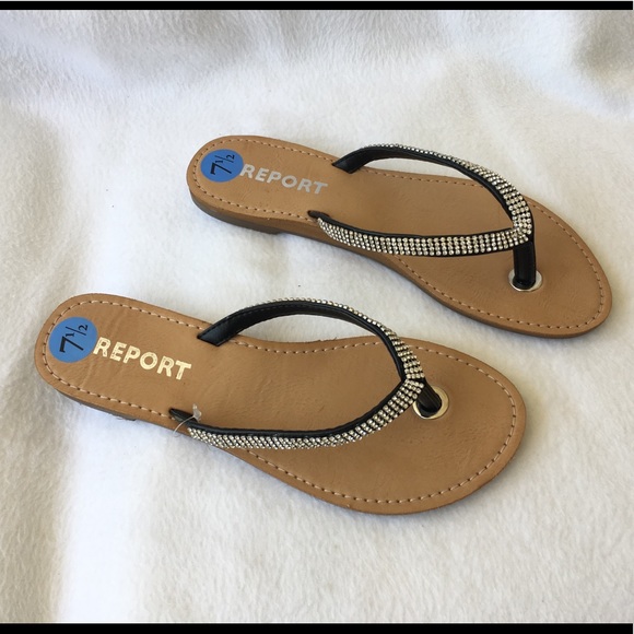 NWT Rhinestone Flip Flops - Picture 2 of 4